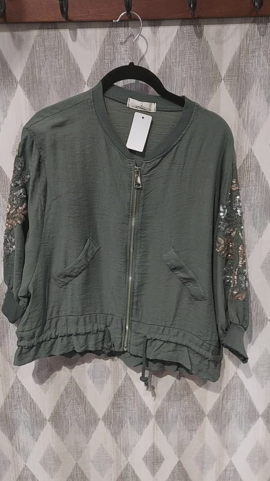 Bomber con lentejuelas