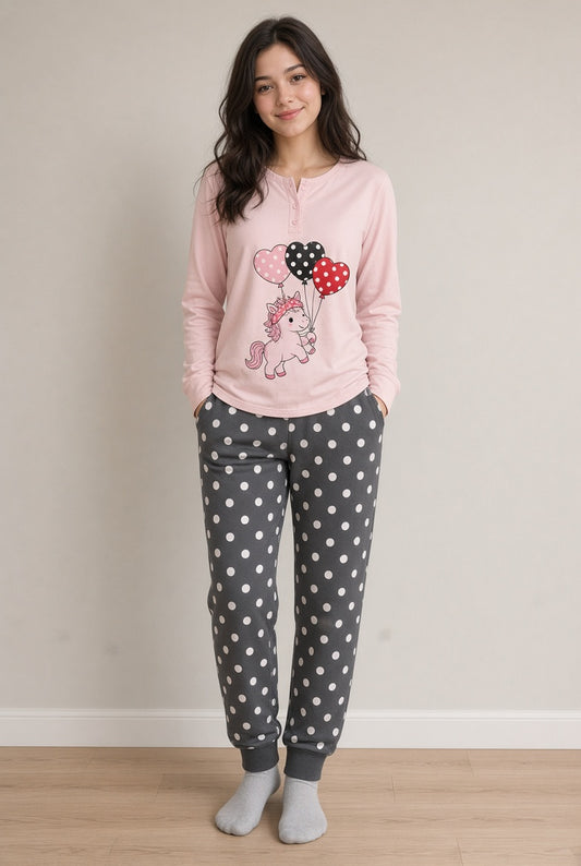 Pijama rosa mujer unicornio