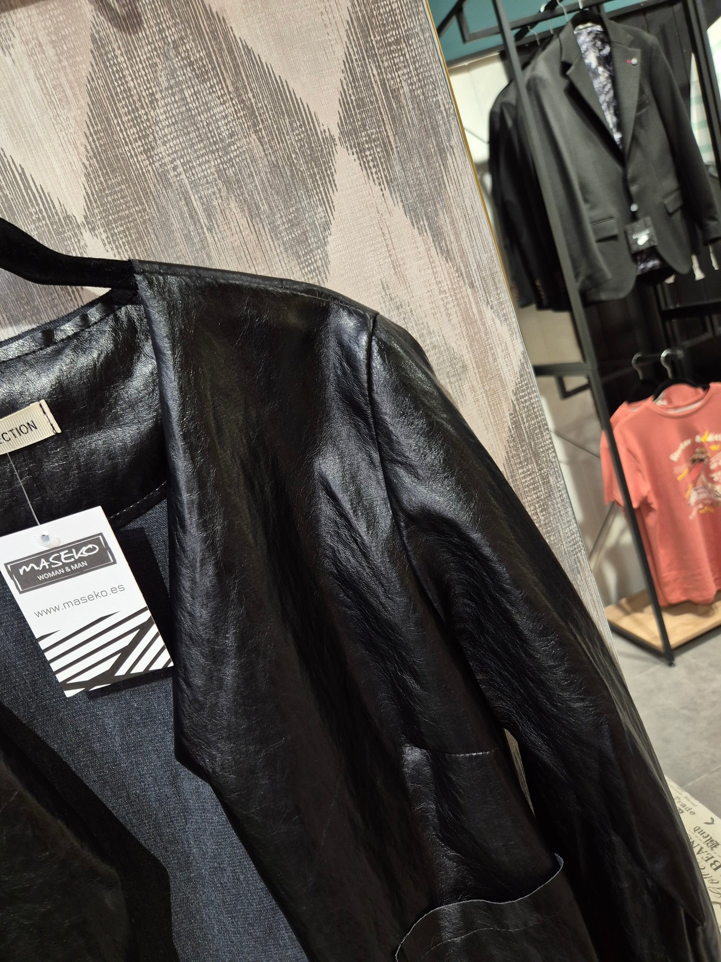Blazer efecto piel